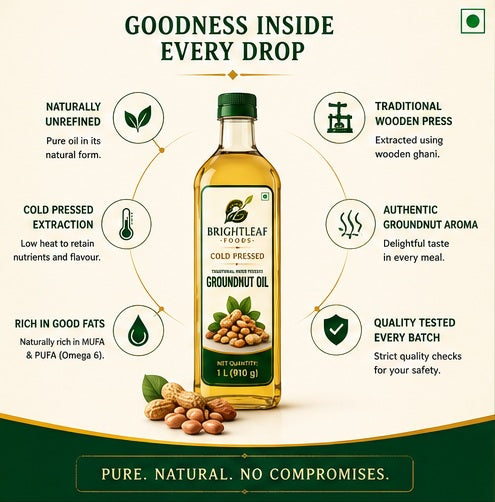 BrightLeaf Cold-Pressed Groundnut Oil