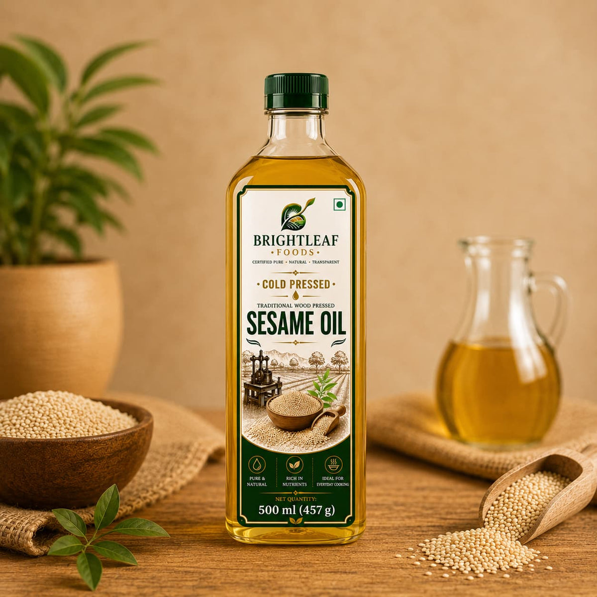 BrightLeaf Cold-Pressed Sesame Oil