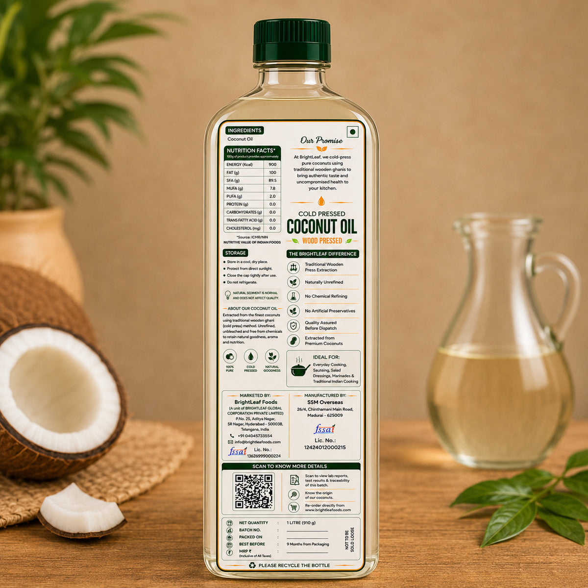 BrightLeaf Cold-Pressed Coconut Oil