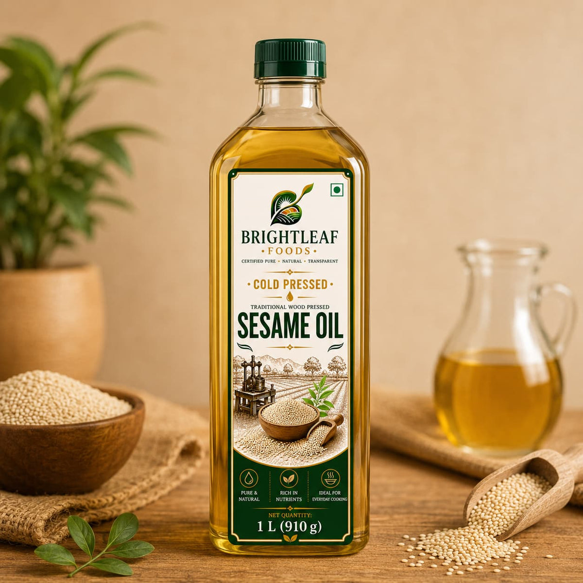 BrightLeaf Cold-Pressed Sesame Oil